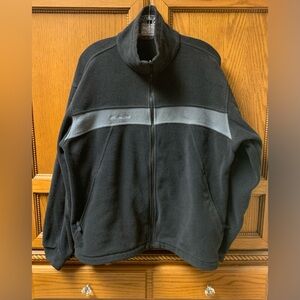 Columbia Men’s Fleece Black Grey Zip Up Collared Jacket Zipped Pockets Large